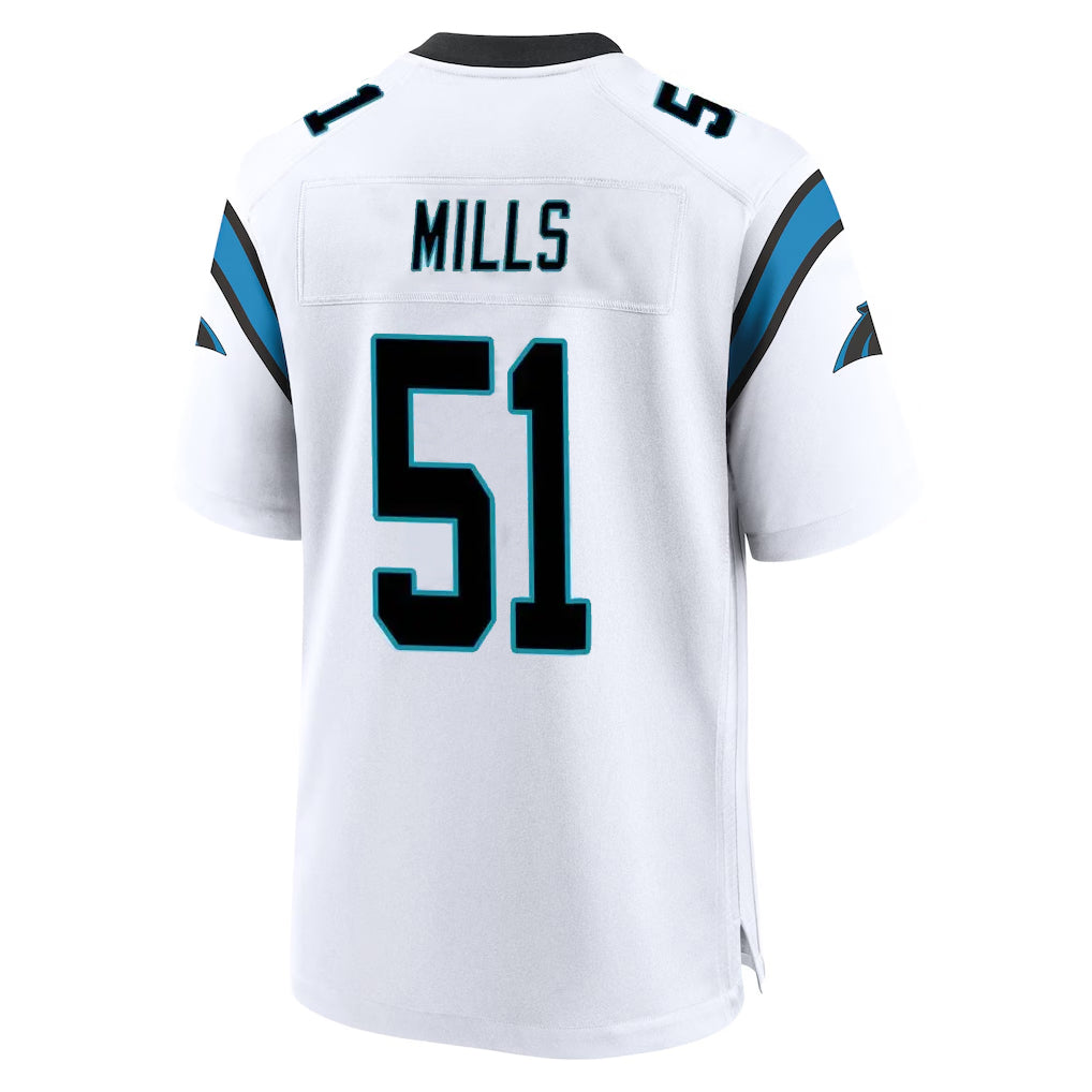 Friene C.Panthers #51 Sam Mills Player White Home Game Stitched Jerseys