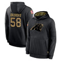 Friene C.Panthers #58 Bobby Okereke Player Black Salute to Service Pullover Hoodies Limited Game Stitched Jerseys