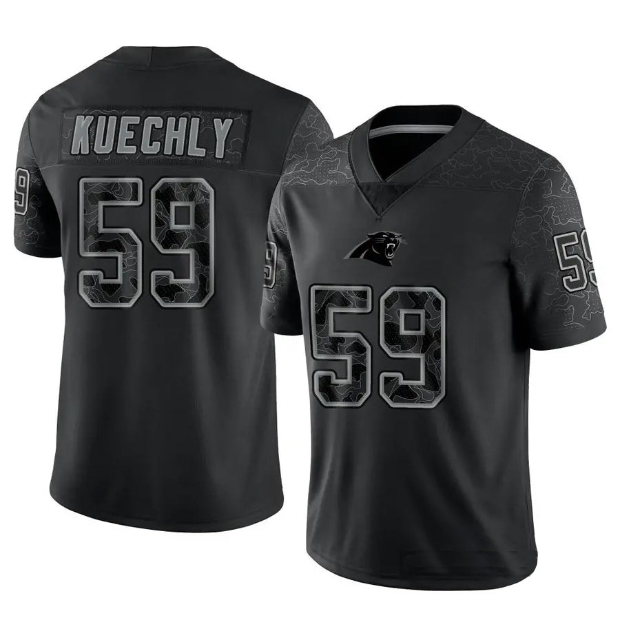 Friene C.Panthers #59 Luke Kuechly Player Black REFLECTIVE Limited Stitched Jerseys