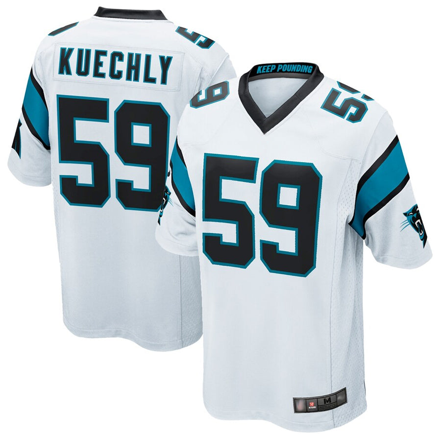 Friene C.Panthers #59 Luke Kuechly Player White Home Game Stitched Jerseys