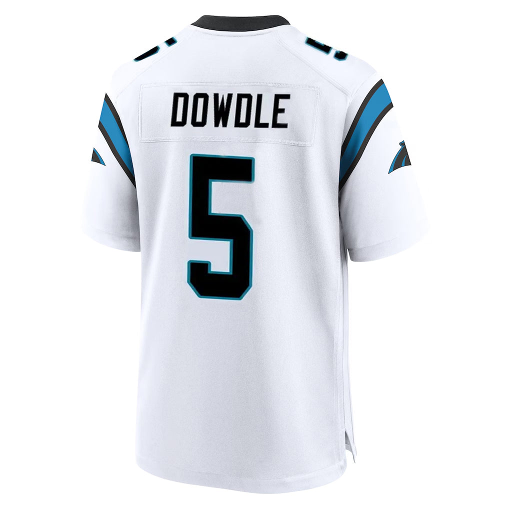 Friene C.Panthers #5 Rico Dowdle Player White Home Game Stitched Jerseys