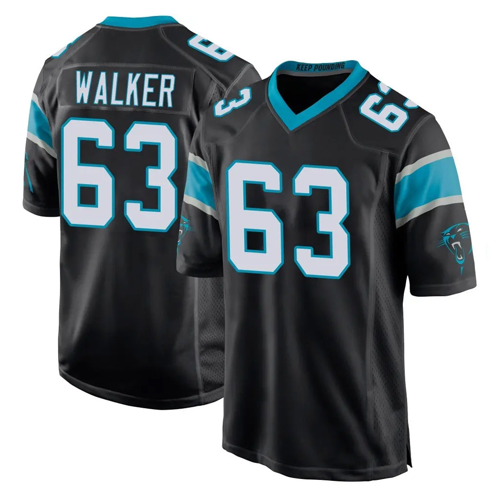 Friene C.Panthers #63 Rasheed Walker Player Black Game Stitched Jerseys