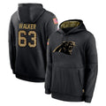 Friene C.Panthers #63 Rasheed Walker Player Black Salute to Service Pullover Hoodies Limited Game Stitched Jerseys