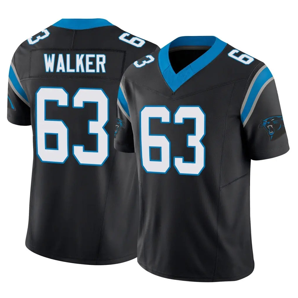 Friene C.Panthers #63 Rasheed Walker Player Black Vapor F.U.S.E. Limited Home Game Stitched Jerseys