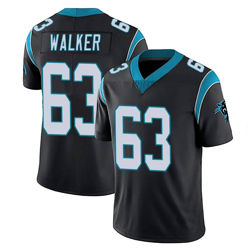 Friene C.Panthers #63 Rasheed Walker Player Black Vapor Untouchable Limited Game Stitched Jerseys (2)