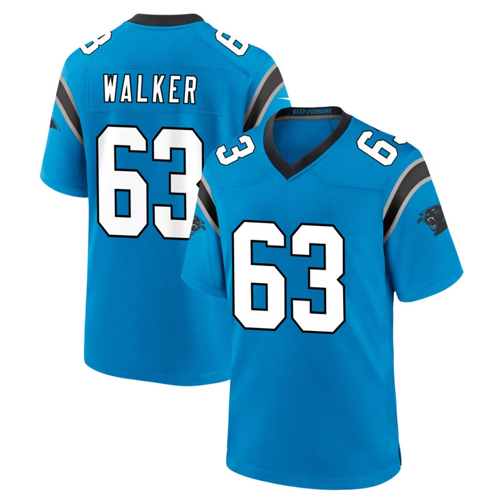 Friene C.Panthers #63 Rasheed Walker Player Blue Home Game Stitched Jerseys