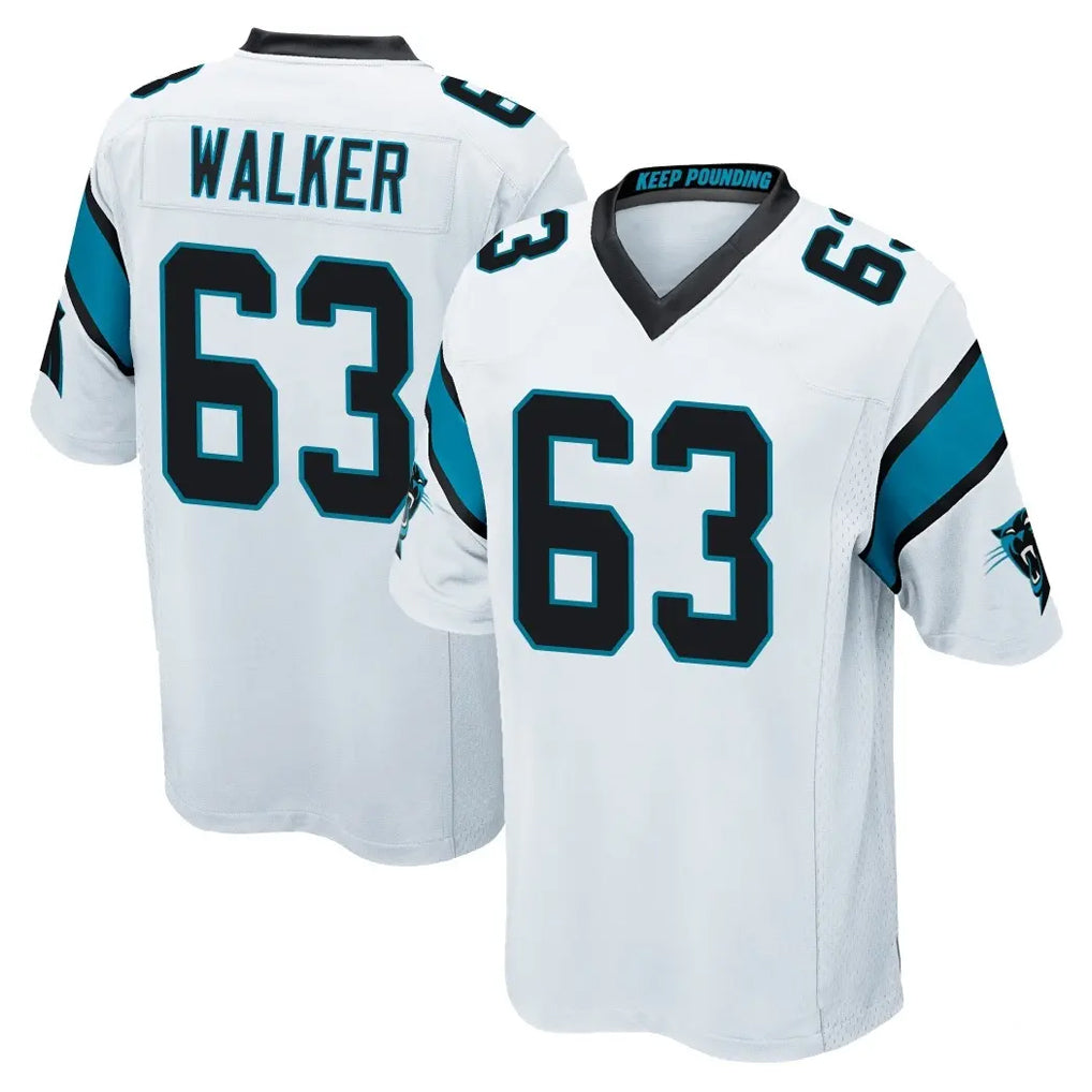 Friene C.Panthers #63 Rasheed Walker Player White Game Stitched Jerseys