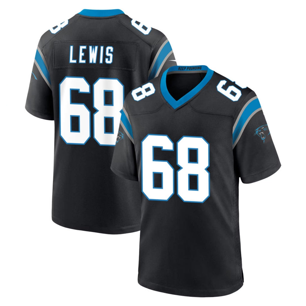 Friene C.Panthers #68 Damien Lewis Player Black Limited Home Game Stitched Jerseys