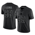 Friene C.Panthers #68 Damien Lewis Player Black Limited Reflective Game Stitched Jerseys