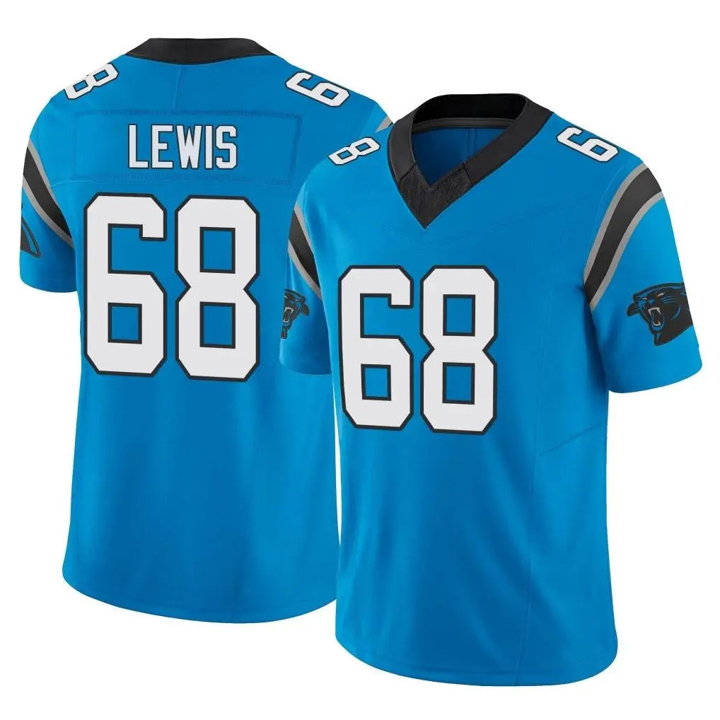 Friene C.Panthers #68 Damien Lewis Player Blue Vapor F.U.S.E. Limited Home Game Stitched Jerseys