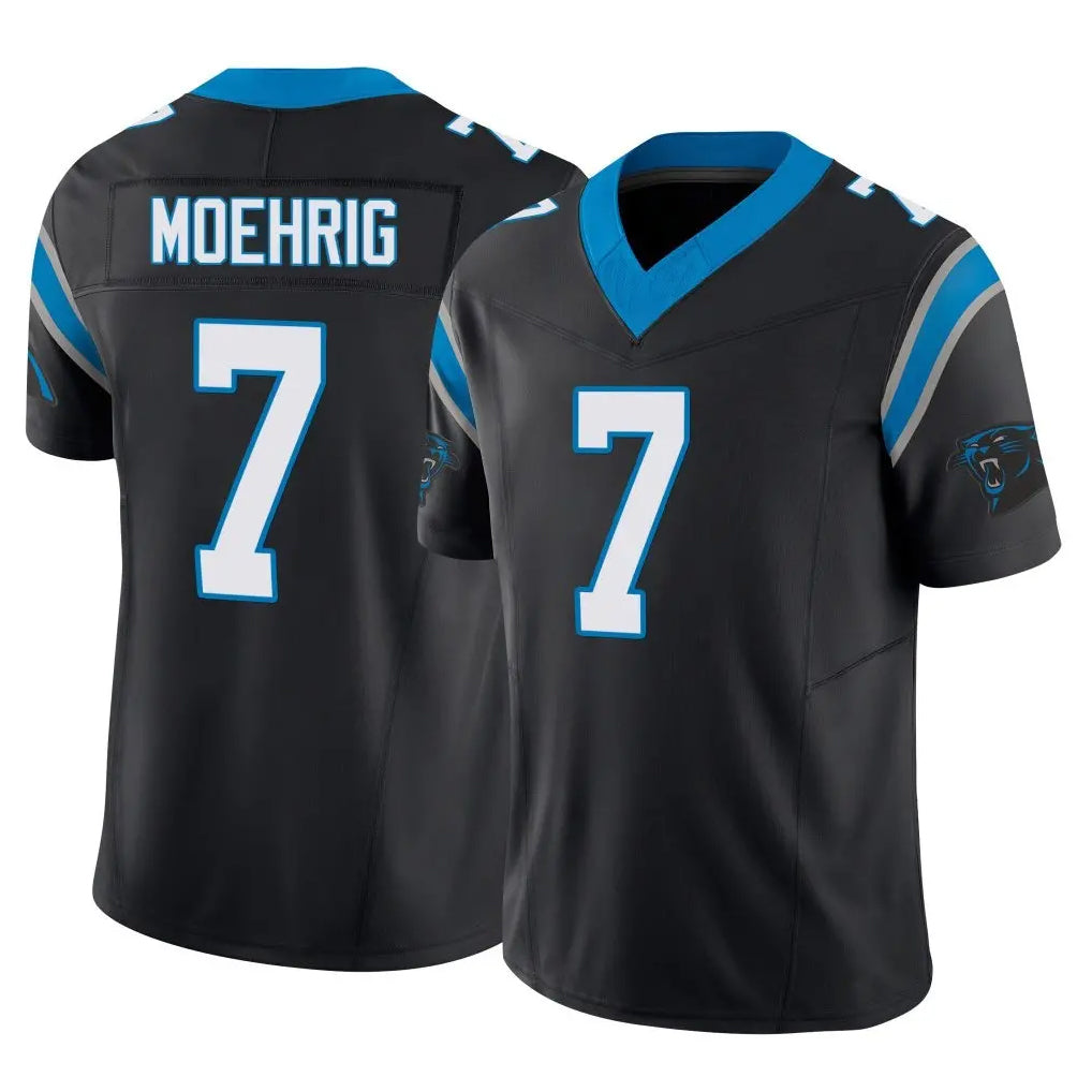 Friene C.Panthers #7 Tre'von Moehrig Player Black Vapor F.U.S.E. Limited Home Game Stitched Jerseys