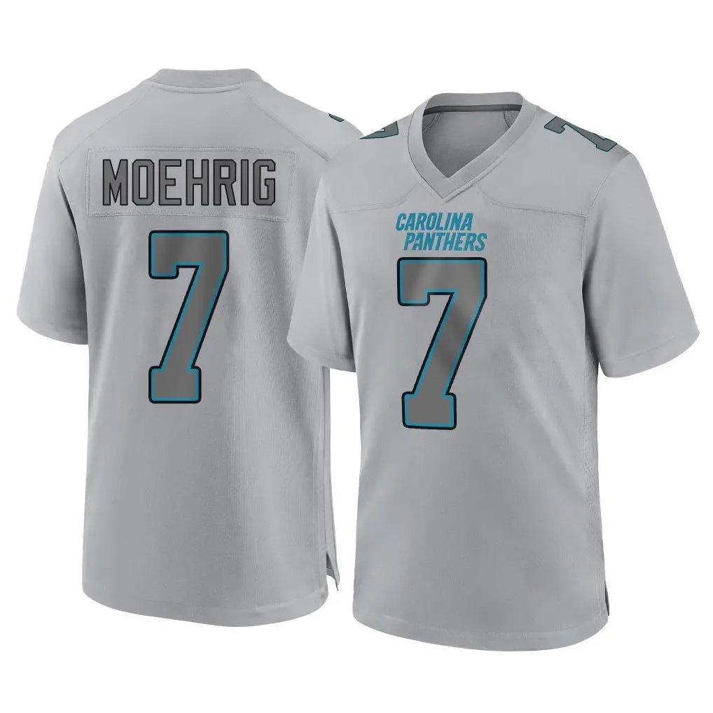 Friene C.Panthers #7 Tre'von Moehrig Player Gray Atmosphere Fashion Game Stitched Jerseys