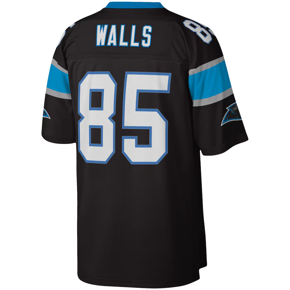 Friene C.Panthers #85 Wesley Walls Mitchell & Ness Black Legacy Replica Jersey