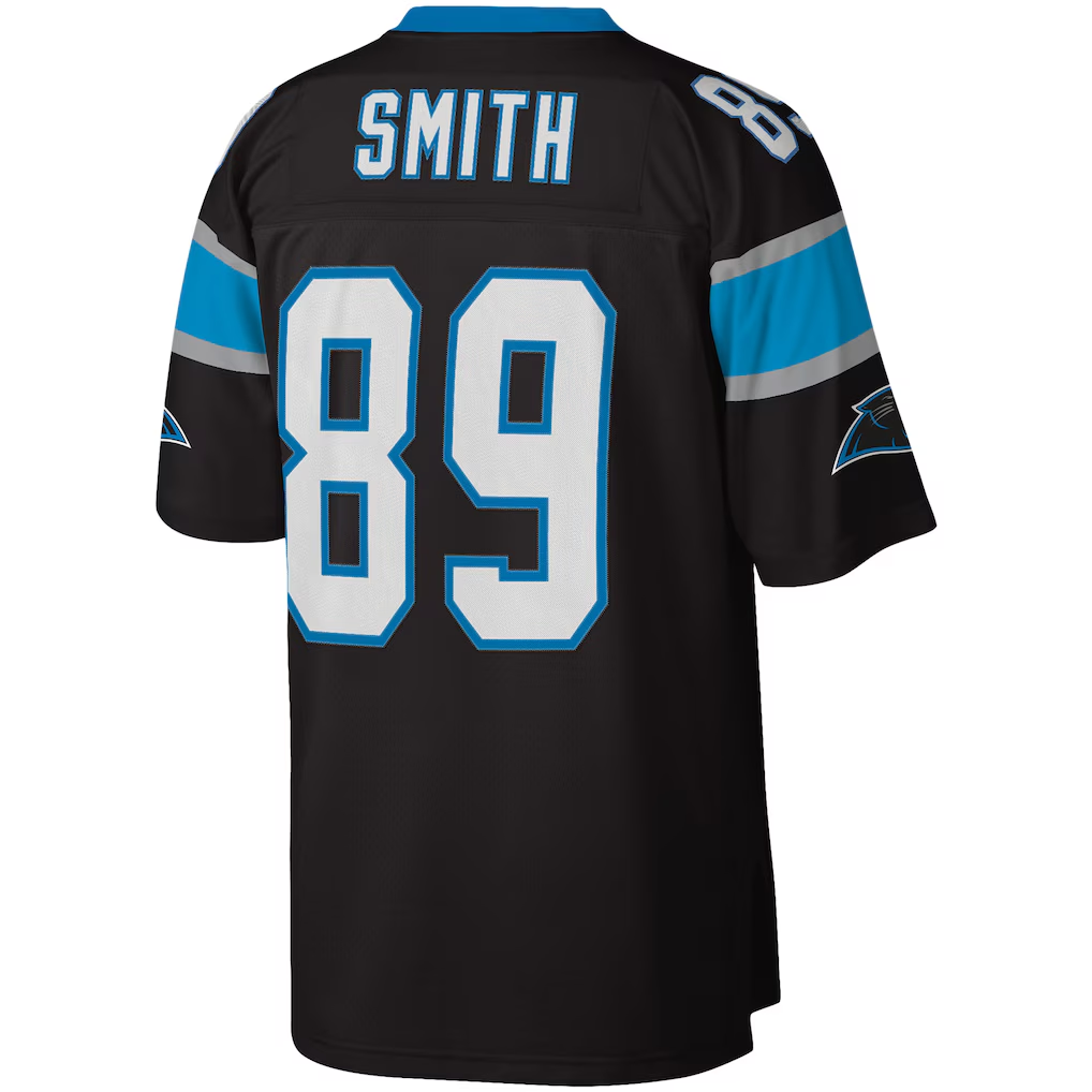 Friene C.Panthers #89 Steve Smith Mitchell & Ness Black Legacy Replica Stitched Jerseys