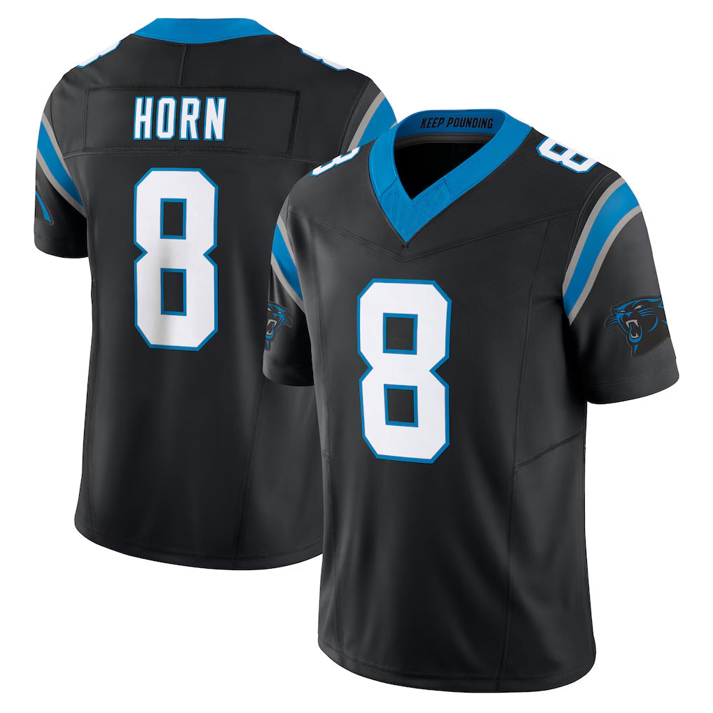 Friene C.Panthers #8 Jaycee Horn Player Black Vapor F.U.S.E. Limited Home Game Stitched Jerseys