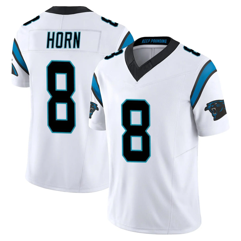 Friene C.Panthers #8 Jaycee Horn Player White Vapor F.U.S.E. Limited Home Game Stitched Jerseys