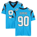 Friene C.Panthers #90 Julius Peppers Player Blue Mitchell & Ness Legacy Replica Stitched Jerseys