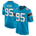 Friene C.Panthers #95 Derrick Brown Player Blue Game Stitched Jerseys