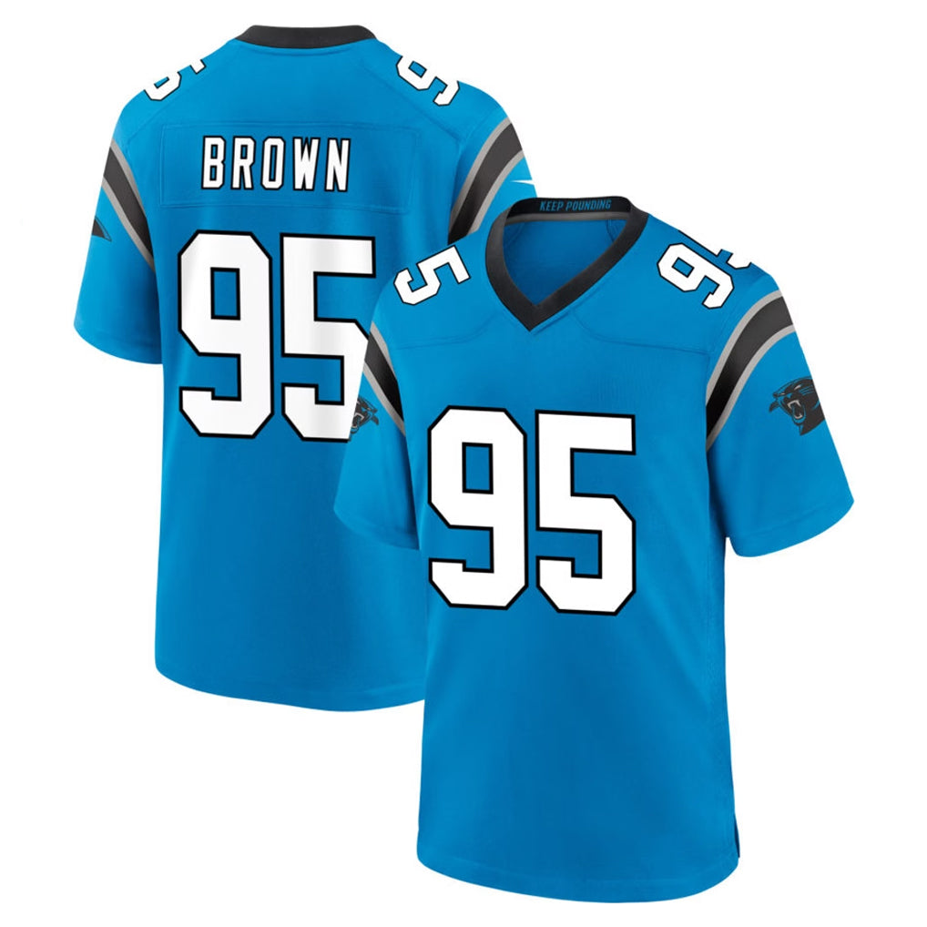 Friene C.Panthers #95 Derrick Brown Player Blue Home Game Stitched Jerseys