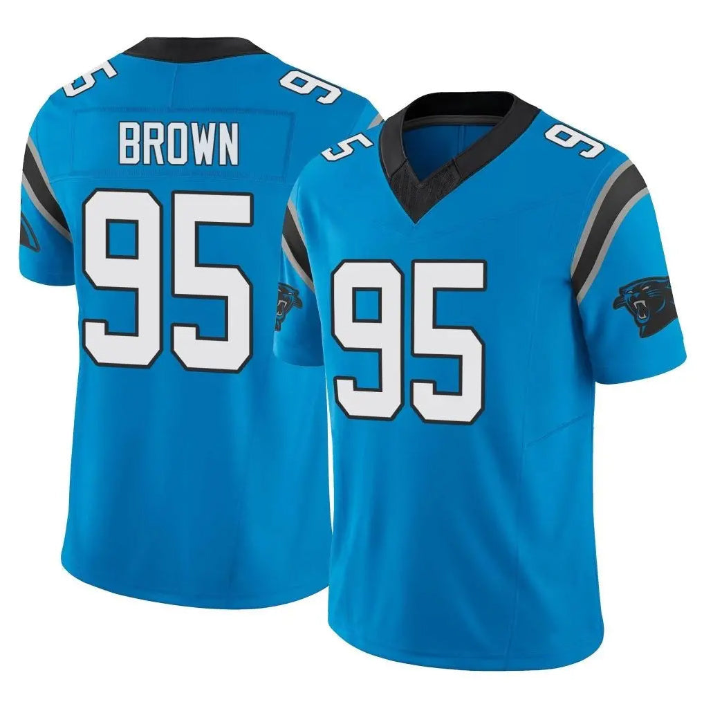 Friene C.Panthers #95 Derrick Brown Player Blue Vapor F.U.S.E. Limited Home Game Stitched Jerseys