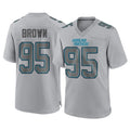 Friene C.Panthers #95 Derrick Brown Player Gray Atmosphere Fashion Game Stitched Jerseys