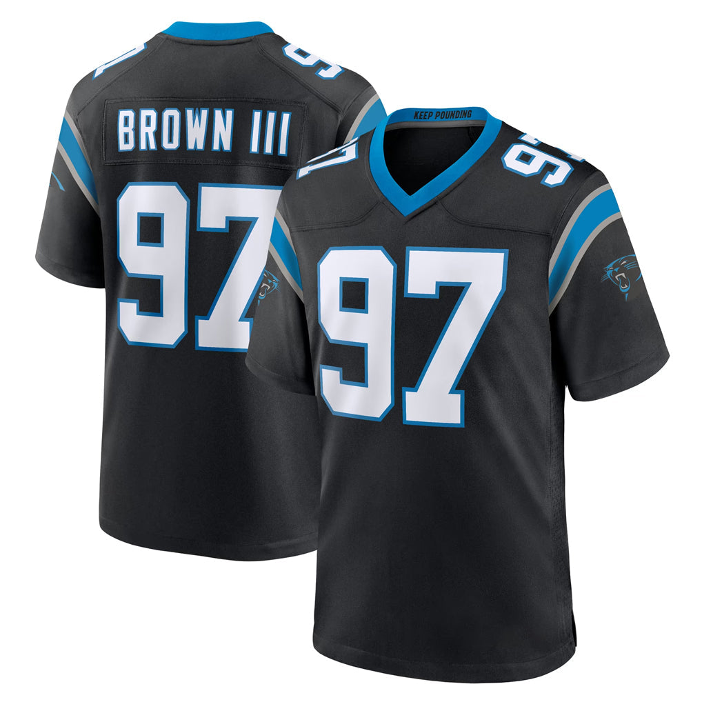 Friene C.Panthers #97 Bobby Brown III Player Black Limited Home Game Stitched Jerseys