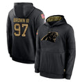 Friene C.Panthers #97 Bobby Brown III Player Black Salute to Service Pullover Hoodies Limited Game Stitched Jerseys