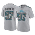 Friene C.Panthers #97 Bobby Brown III Player Gray Atmosphere Fashion Game Stitched Jerseys