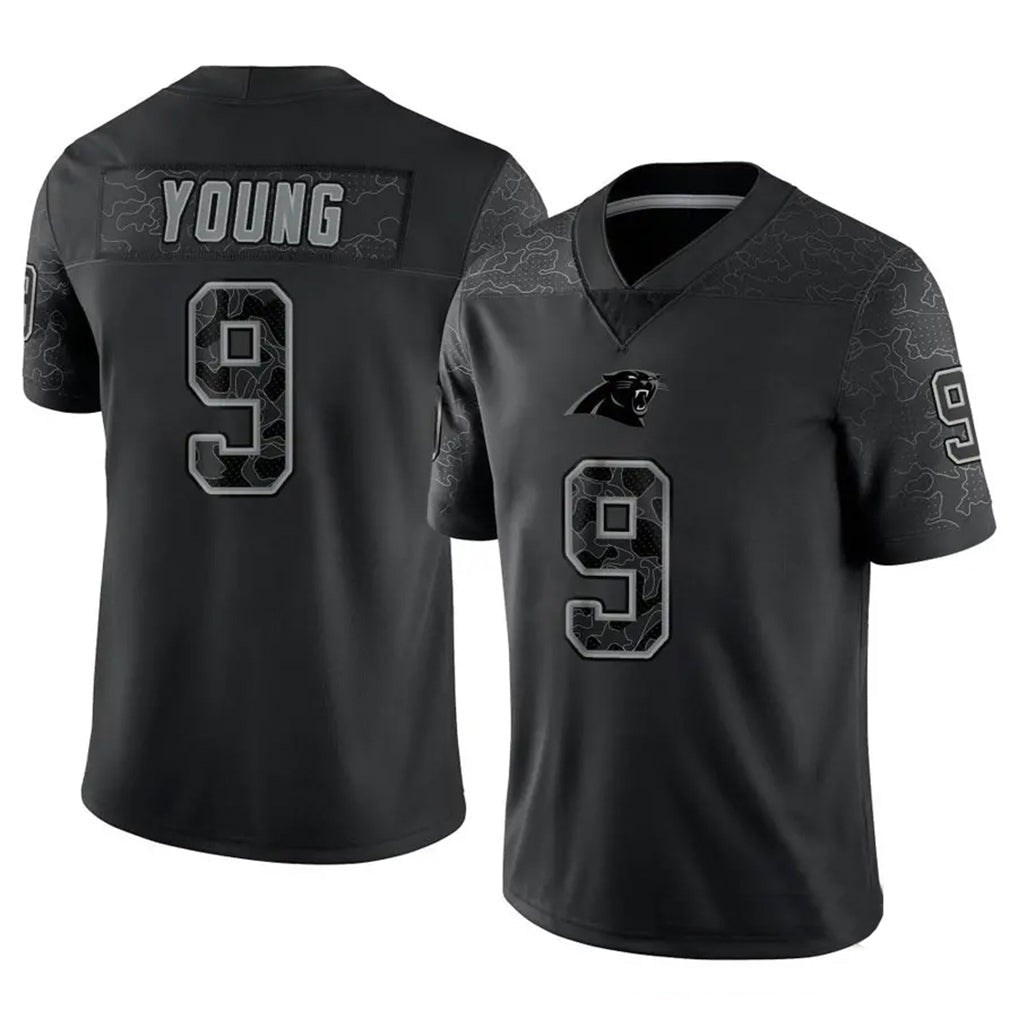 Friene C.Panthers #9 Bryce Young Player Black REFLECTIVE Limited Game Stitched Jerseys