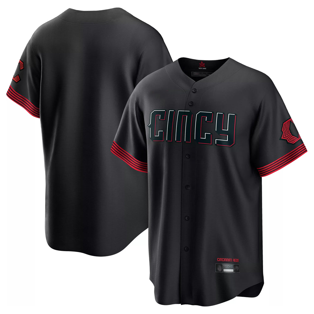 Friene C.Reds Black City Connect Home Game Blank Player Stitched Jerseys