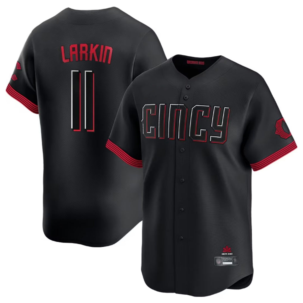 Friene C.Reds #11 Barry Larkin Player Black City Connect Home Limited Stitched Jerseys