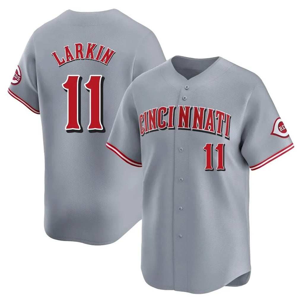 Friene C.Reds #11 Barry Larkin Player Gray Home Limited Stitched Jerseys