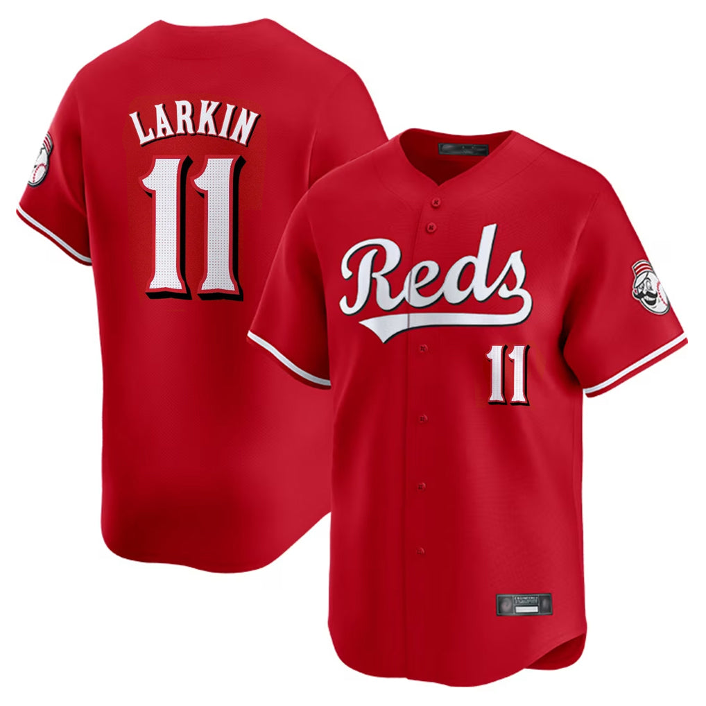 Friene C.Reds #11 Barry Larkin Player Red Home Limited Stitched Jerseys