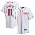 Friene C.Reds #11 Barry Larkin Player White Game Home Stitched Jerseys