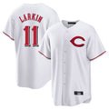 Friene C.Reds #11 Barry Larkin Player White Home Game Stitched Jerseys