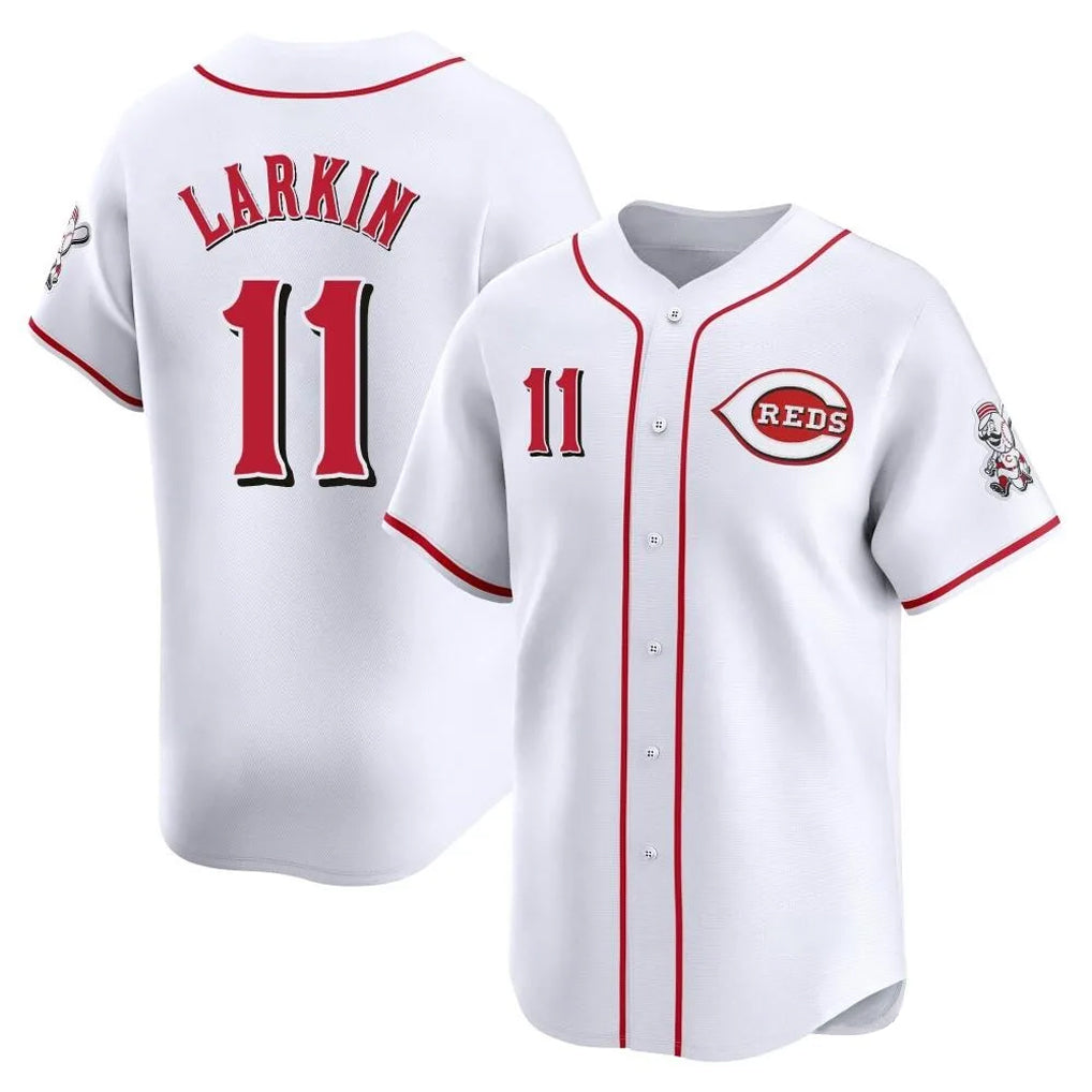 Friene C.Reds #11 Barry Larkin Player White Home Limited Stitched Jerseys