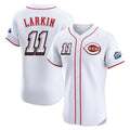 Friene C.Reds #11 Barry Larkin Player White Speedway Classic Limited Elite Home Stitched Jerseys