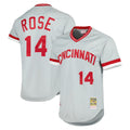 Friene C.Reds #14 Pete Rose Player Mitchell & Ness Gray Throwback Cooperstown Mesh T-shirt Game Stitched Jerseys