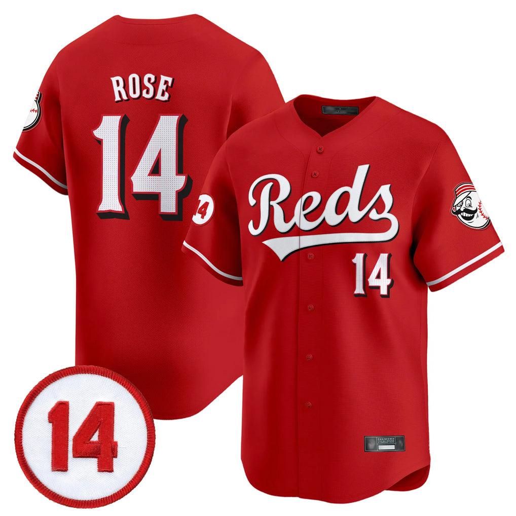 Friene C.Reds #14 Pete Rose Player Red Vapor Premier Limited Home Stitched Jerseys