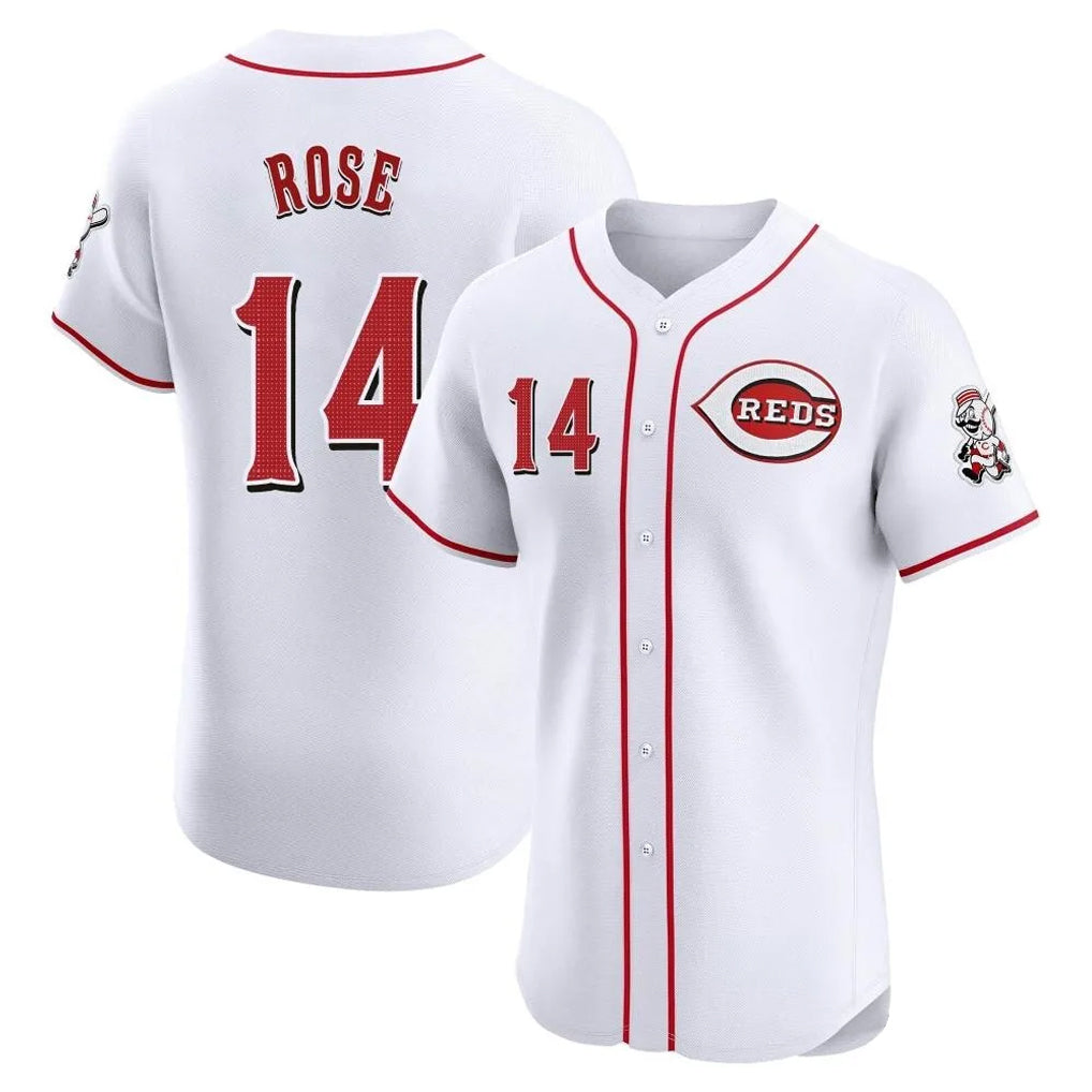 Friene C.Reds #14 Pete Rose Player White Limited Elite Home Stitched Jerseys