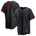 Friene C.Reds #21 Hunter Greene Player Black City Connect Home Game Stitched Jerseys