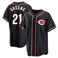 Friene C.Reds #21 Hunter Greene Player Black Fashion Out Home Game Stitched Jerseys