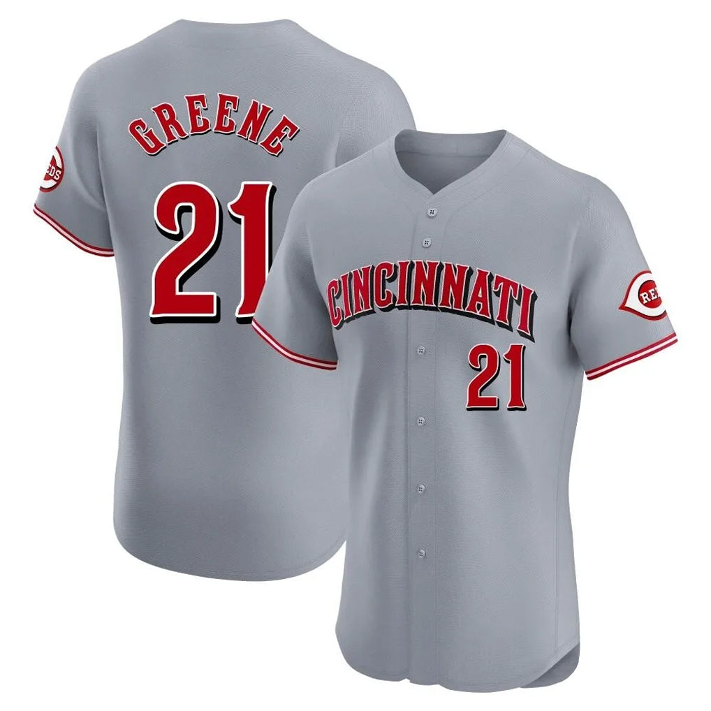 Friene C.Reds #21 Hunter Greene Player Gray Limited Elite Home Stitched Jerseys