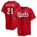 Friene C.Reds #21 Hunter Greene Player Red Home Game Stitched Jerseys