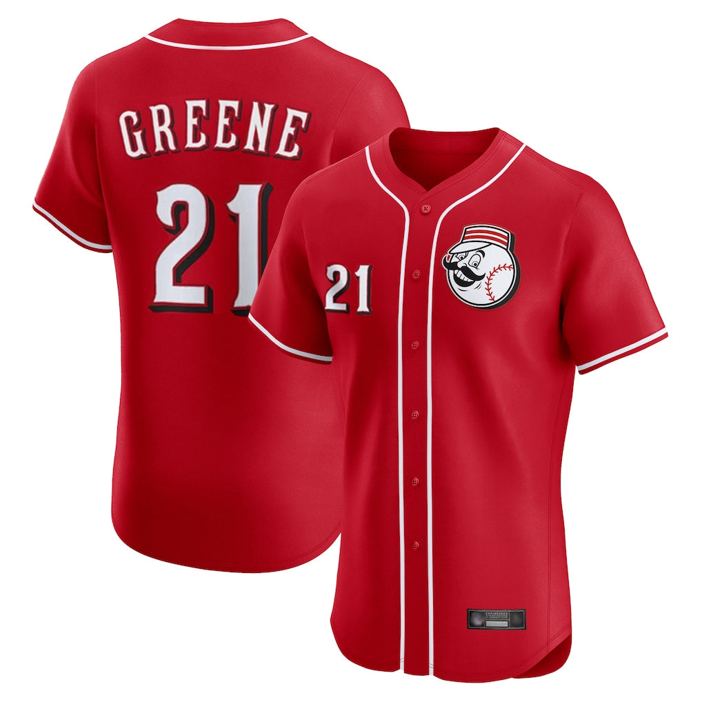 Friene C.Reds #21 Hunter Greene Player Red Limited Elite Home Game Stitched Jerseys