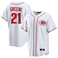 Friene C.Reds #21 Hunter Greene Player White Game Home Stitched Jerseys