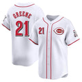 Friene C.Reds #21 Hunter Greene Player White Home Limited Stitched Jerseys