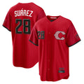 Friene C.Reds #28 Eugenio Su¨¢rez Player Red 2026 City Connect Home Game Stitched Jerseys
