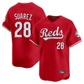 Friene C.Reds #28 Eugenio Su¨¢rez Player Red Home Limited Stitched Jerseys