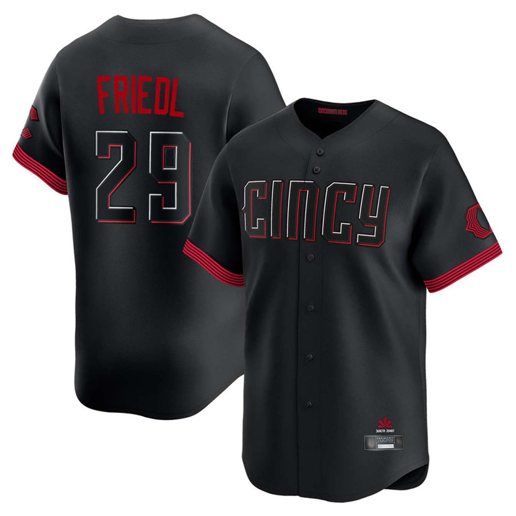 Friene C.Reds #29 TJ Friedl Player Black City Connect Home Limited Stitched Jerseys